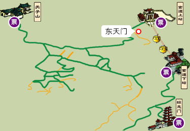 天子山索道导览图