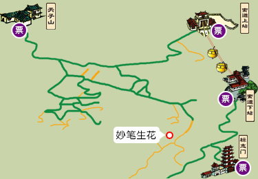 天子山索道导览图