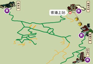 天子山索道导览图