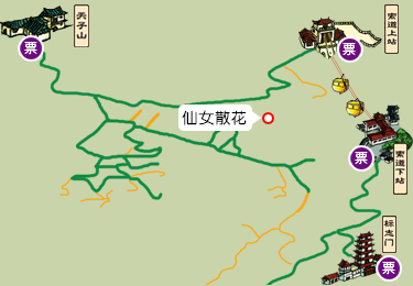 天子山索道导览图